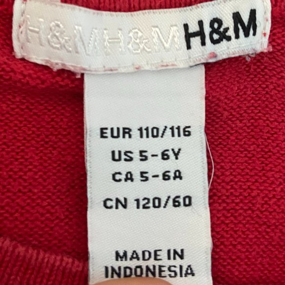 Girls Hello Kitty Red T-Shirt Dress H&M Size 5-6Y 100% Cotton - Picture 3 of 3